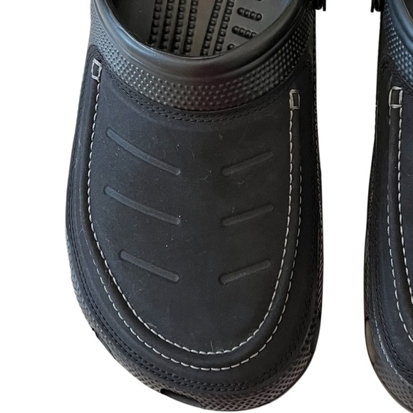 CROCS Mens 8 Yukon Vista Sling Back Slip On Clog Black Faux Leather Non Slip main image 6